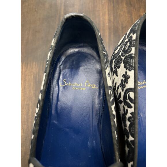 Sebastian Cruz Couture White Black Formal Loafers Tassle 40 Size 7.5 $1495 main image 7